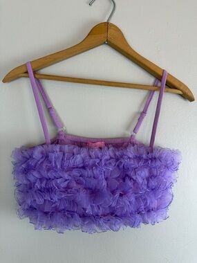 Sugar Thrillz Dolls Kill Purple Scrunch Loffah Top Size Small Baby Doll